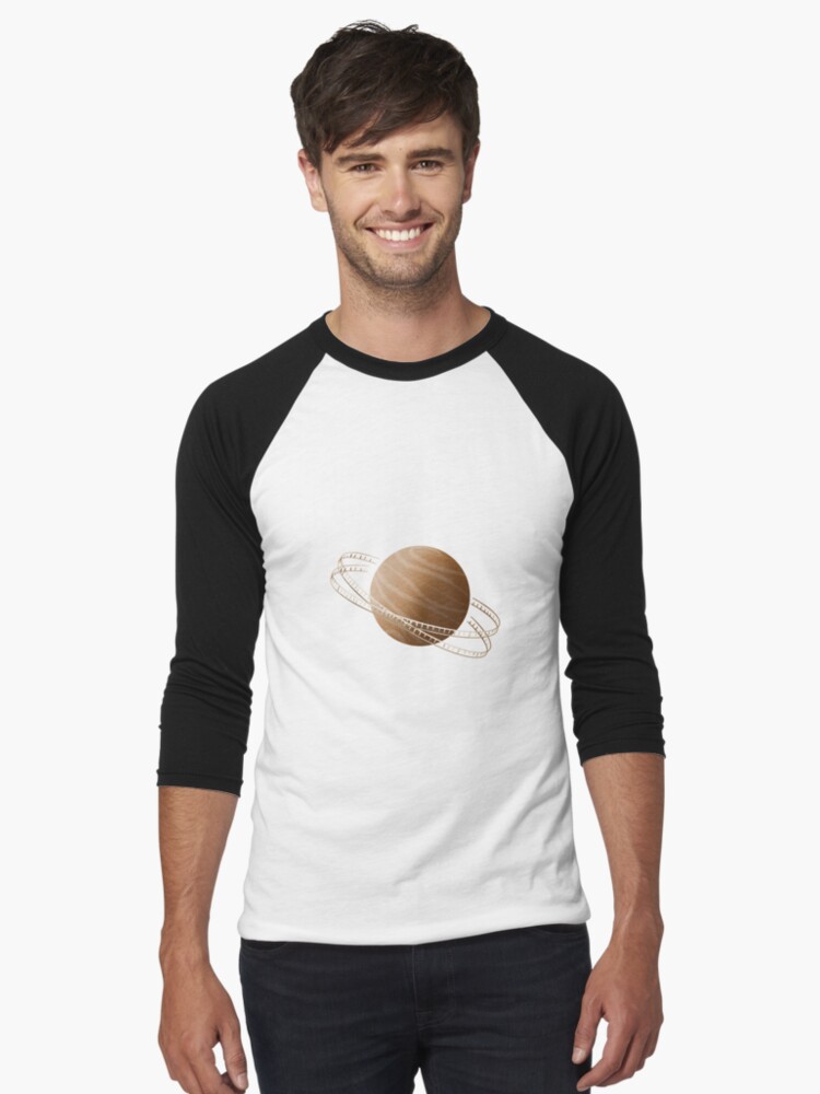 Thumbnail 1 of 3, Baseball ¾ Sleeve T-Shirt, Brown Saturn Film designed and sold by adarovai.