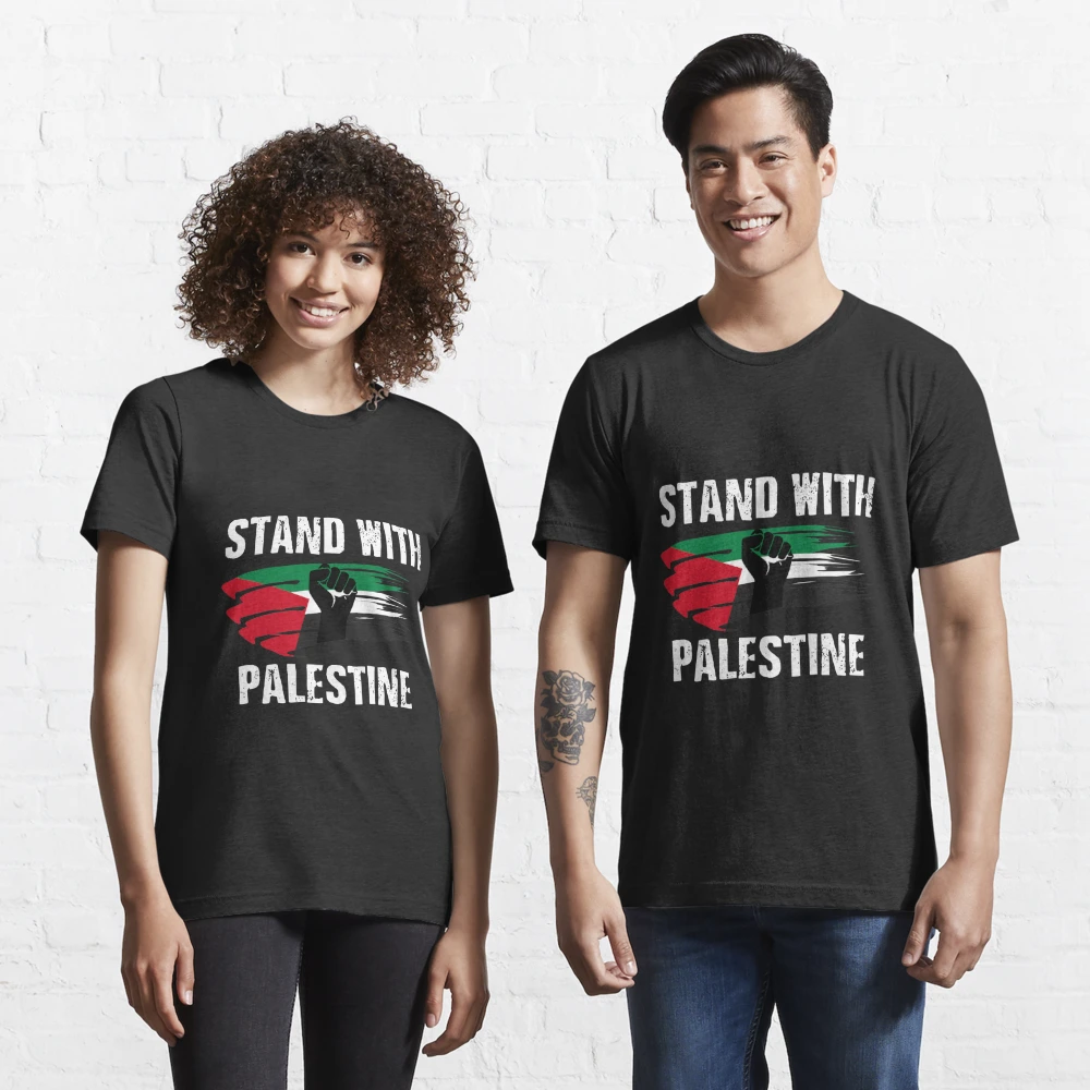 Support I Stand With Palestine Free Palestine Flag Arabic T-Shirt - Buy t- shirt designs