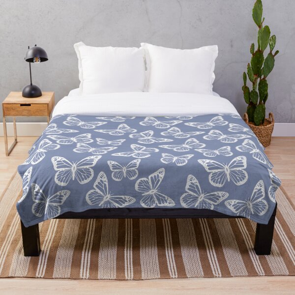 Item preview, Cute White & Blue Butterfly Pattern designed and sold by Versatill.