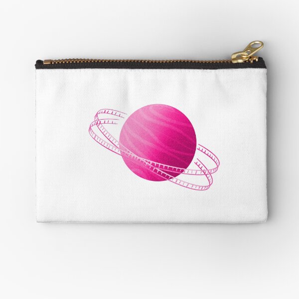 Pink Saturn Film Zipper Pouch