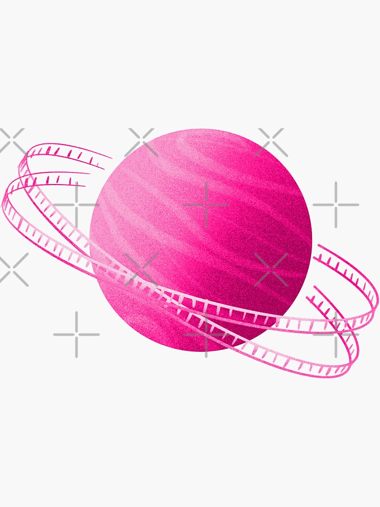 Thumbnail 3 of 3, Sticker, Pink Saturn Film designed and sold by adarovai.