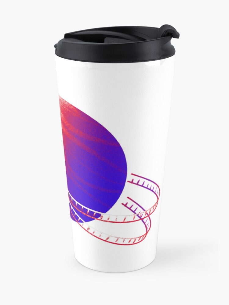 Alternate view of Neon Red & Blue Saturn Film Travel Mug