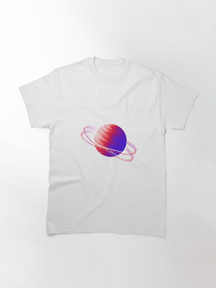 Alternate view of Neon Red & Blue Saturn Film Classic T-Shirt