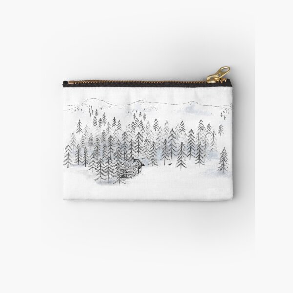 Item preview, Woodland Retreat Log Cabin Drawing in Black and White  designed and sold by Maddy Bennett.