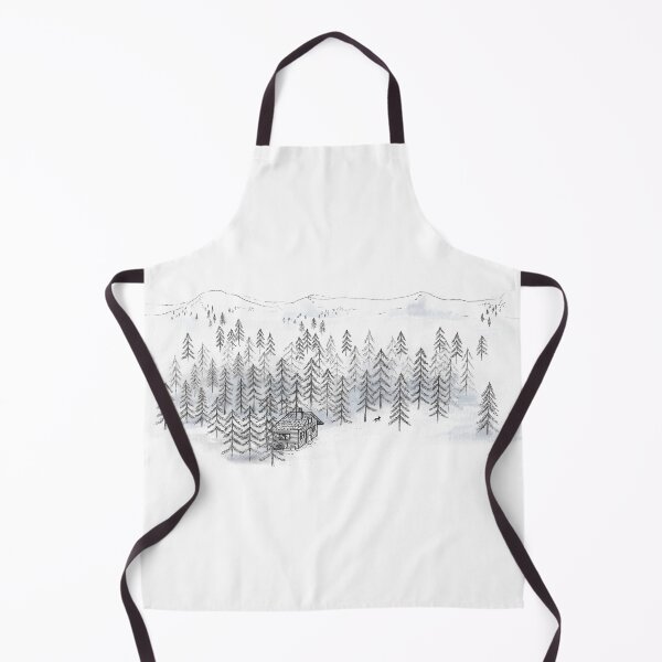 Item preview, Woodland Retreat Log Cabin Drawing in Black and White designed and sold by Maddy Bennett.