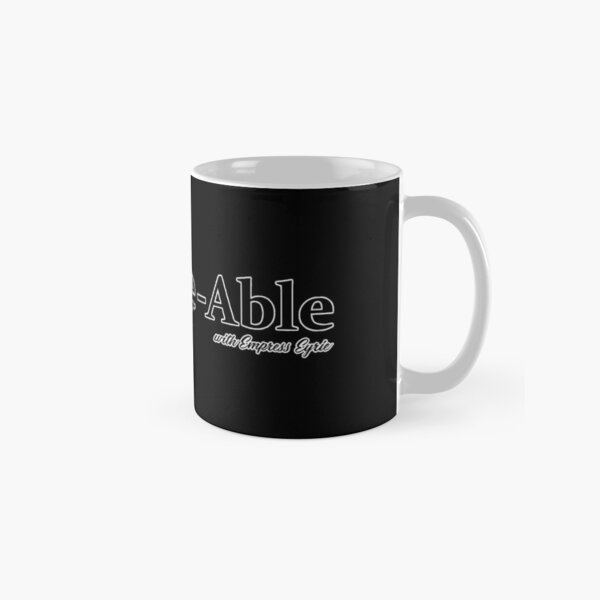 Tease-Able - Long Design WHITE LINE ON BLACK Classic Mug