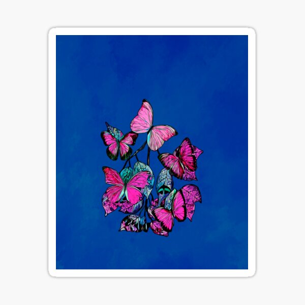 Legakulie Schmetterlinge blau pink Sticker