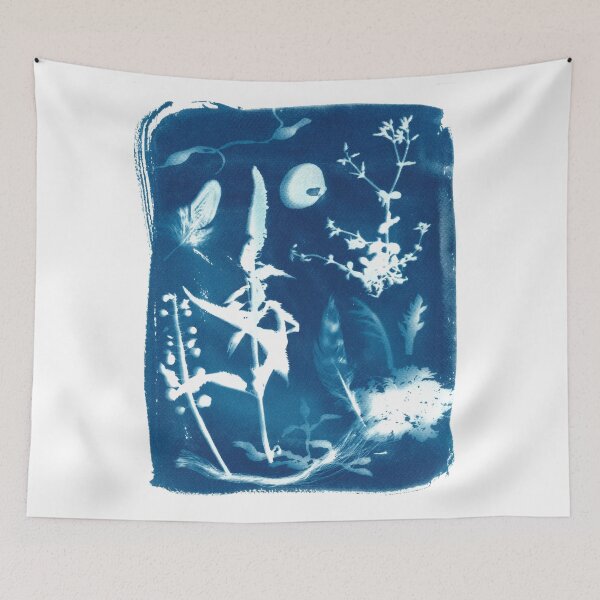 Item preview, Cyanotype blueprint beach finds collage designed and sold by kittyvdheuvel.