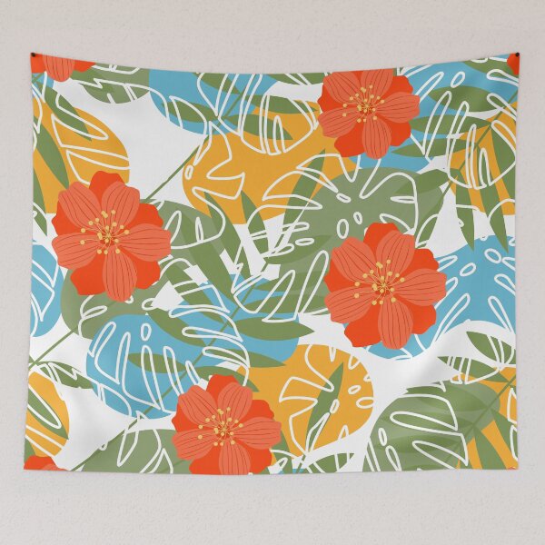 Item preview, Vibrant floral jungle designed and sold by Mallva.