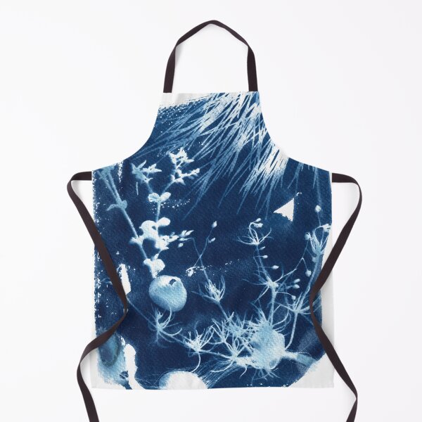 Item preview, Cyanotype sunprinted beach landscape with wildflowers and shells designed and sold by kittyvdheuvel.