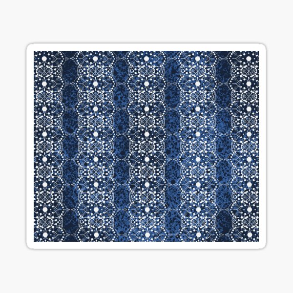 Dark blue embroidery with black splashes Sticker
