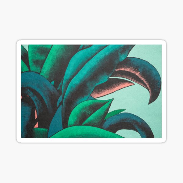 Item preview, Imaginary Leaves - Whimsical Leaf Pattern in Bold Greens with Pink Accents designed and sold by Georgia Mizuleva.