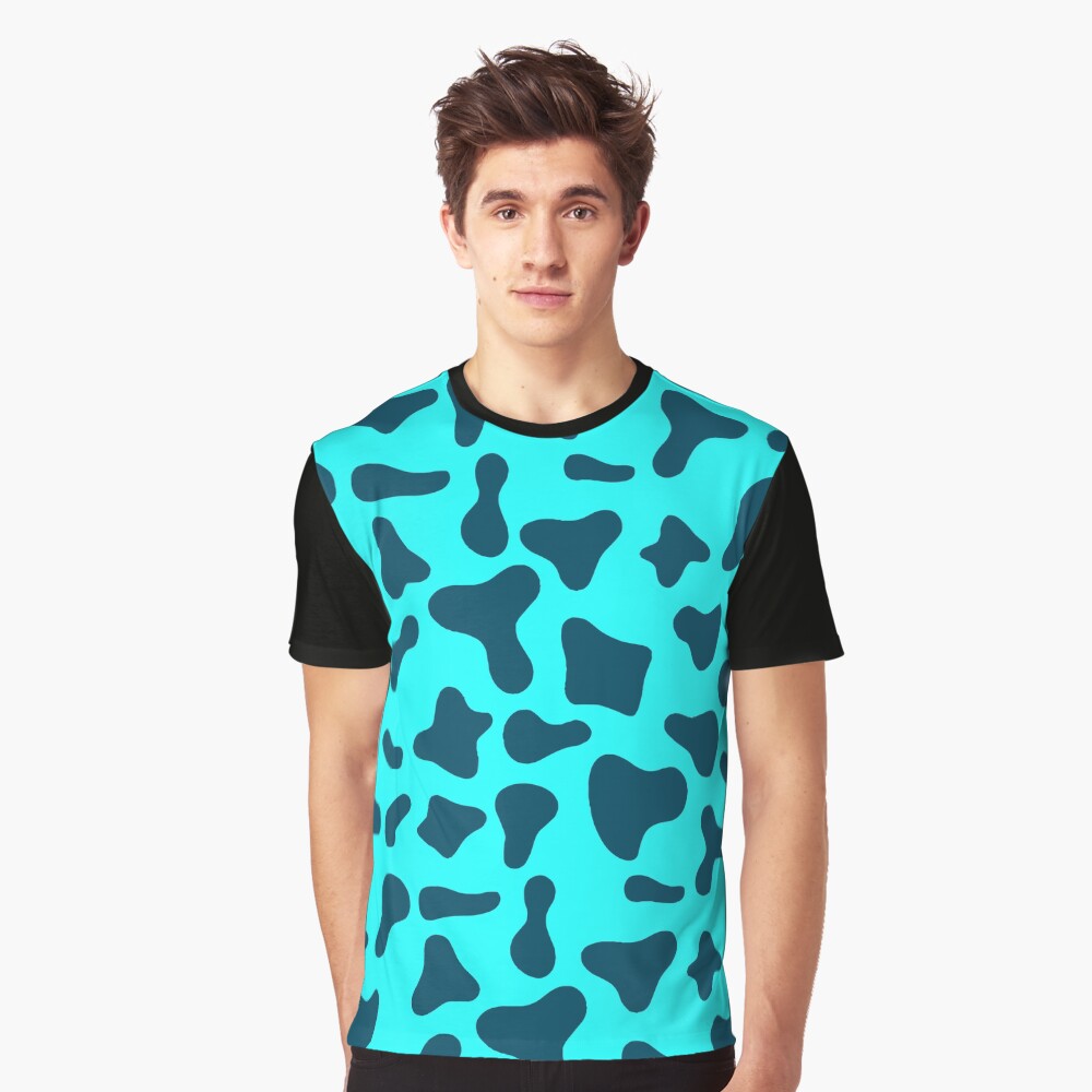 blue cow print shirt