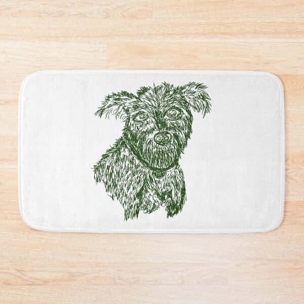 Item preview, cute green dog portrait illustration, puppy, doggy, furry dog designed and sold by lafataviola.