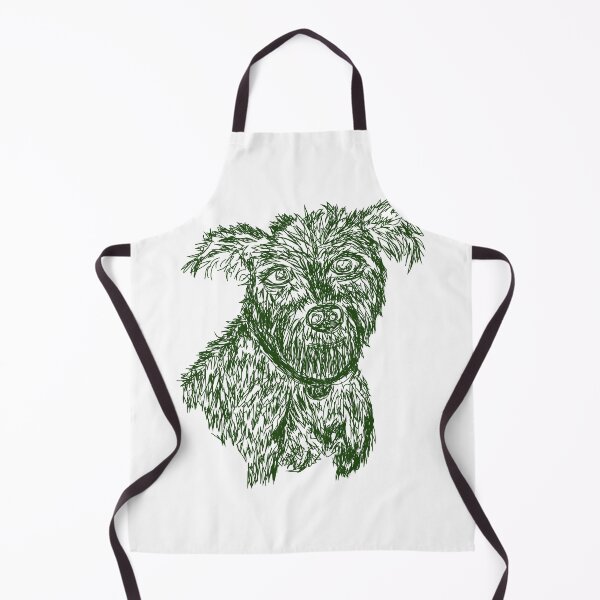 Item preview, cute green dog portrait illustration, puppy, doggy, furry dog designed and sold by lafataviola.