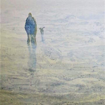 Artwork thumbnail, Couple walking the dog together by LisaLeQuelenec