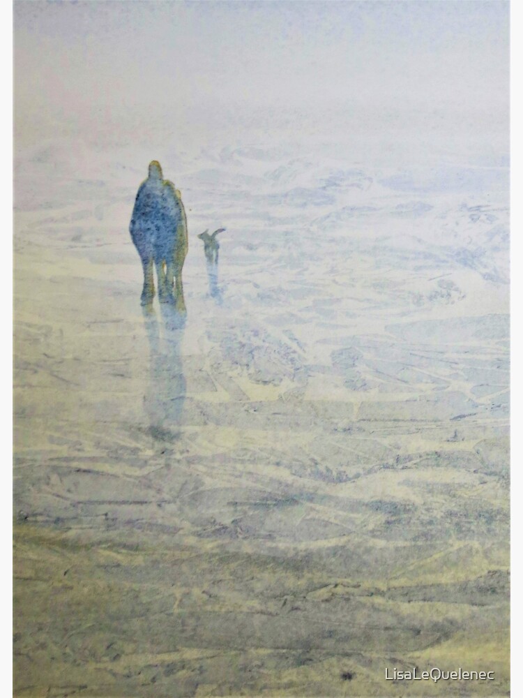 Thumbnail 3 of 3, Sticker, Couple walking the dog together designed and sold by LisaLeQuelenec.
