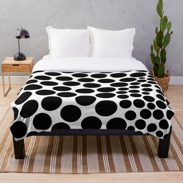 Item preview, Abstract homedecor circles white on black designed and sold by BelettePatterns.