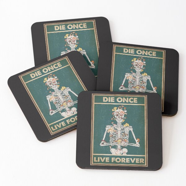 Item preview, Skeleton Mushroom Hunt Die Once Live Forever Poster designed and sold by DrugiASawicki.