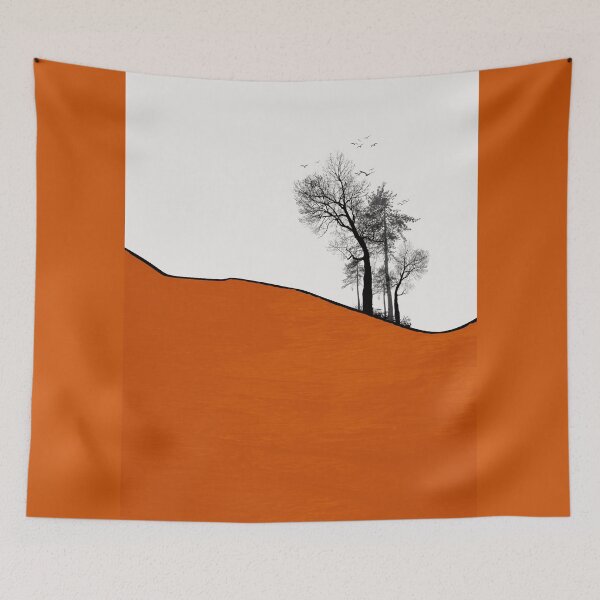 Item preview, Trees in Silhouette on an Orange Hillside designed and sold by KALEIDOSCOPE UK.