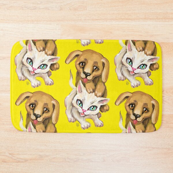 Item preview, cat and dog designed and sold by RukkiZukkiArt.