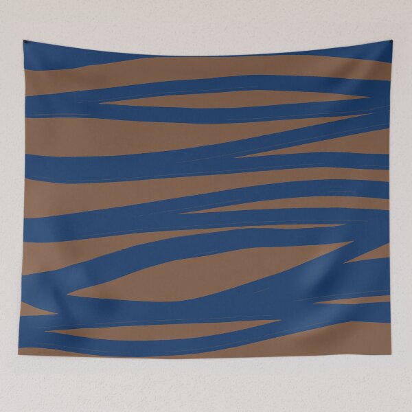 Item preview, Color abstract indigo blue and golden brown home decor designed and sold by BelettePatterns.