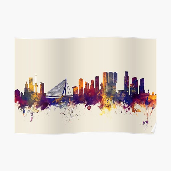 Rotterdam The Netherlands Skyline Poster