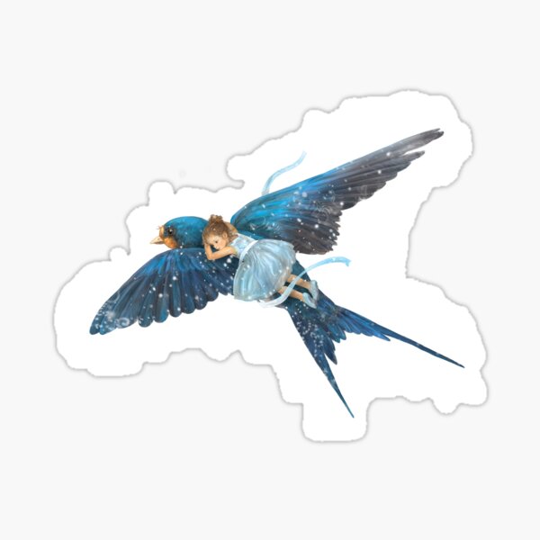 Thumbelina and swallow Sticker