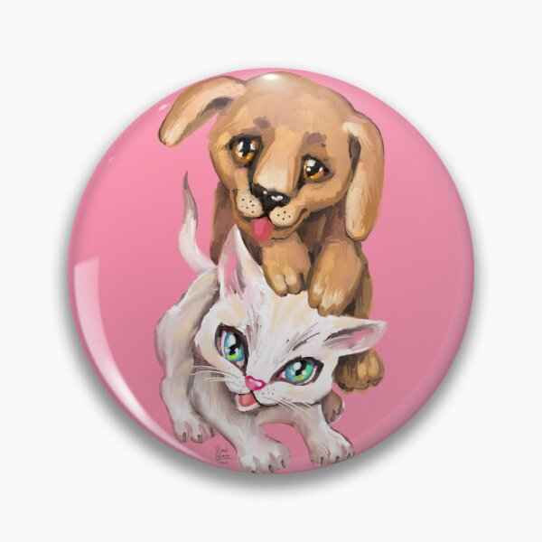Item preview, cat and dog designed and sold by RukkiZukkiArt.