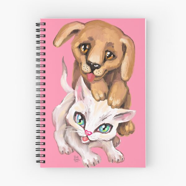 Item preview, cat and dog designed and sold by RukkiZukkiArt.