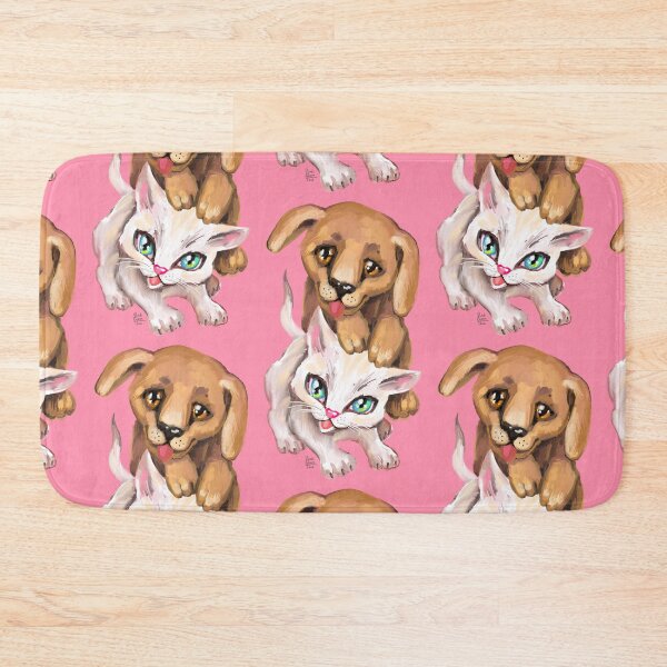 Item preview, cat and dog designed and sold by RukkiZukkiArt.