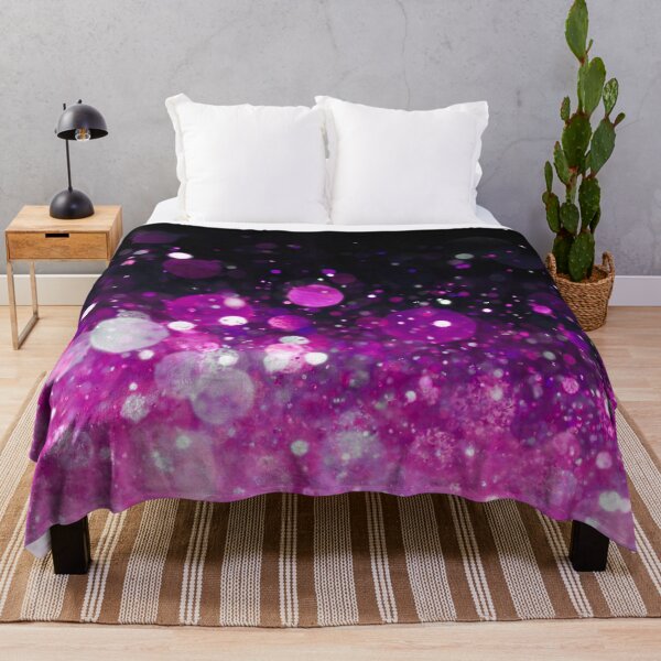 Item preview, Abstract magenta shiny lights on black background II designed and sold by fowons.