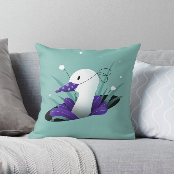 Duck Wearing Mask Throw Pillow
