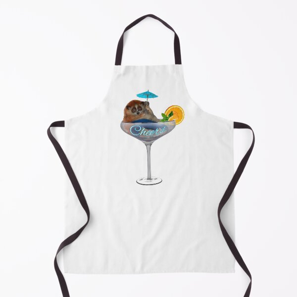 Item preview, Slow loris. Cheers! Fat and funny is sitting in a cocktail glass with cocktail umbrella designed and sold by saf-saf.