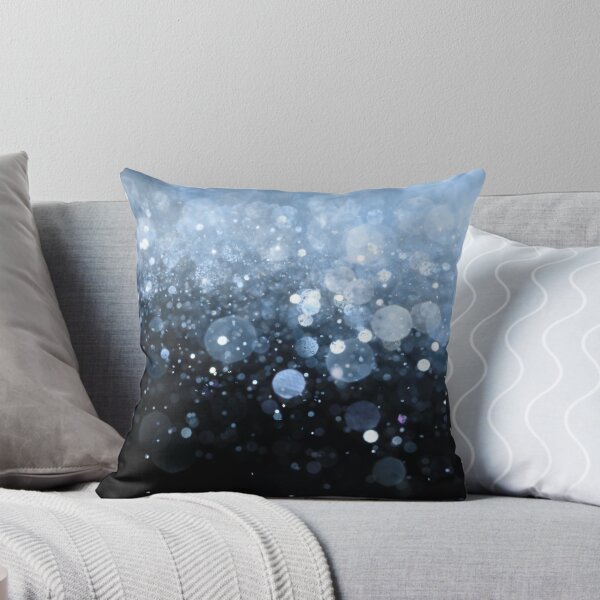Item preview, Abstract sky blue shiny lights on black background II designed and sold by fowons.