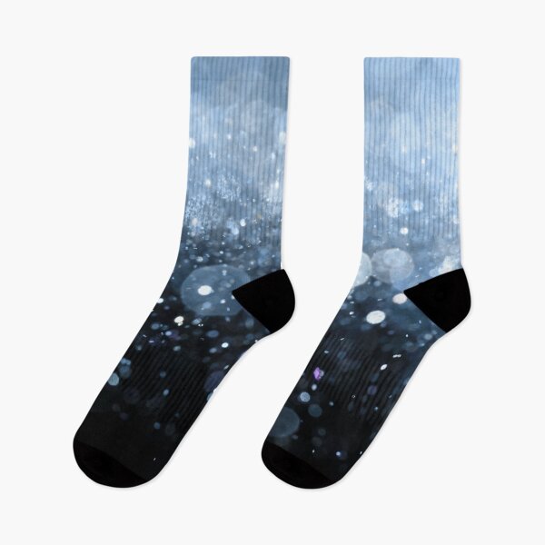 Item preview, Abstract sky blue shiny lights on black background II designed and sold by fowons.