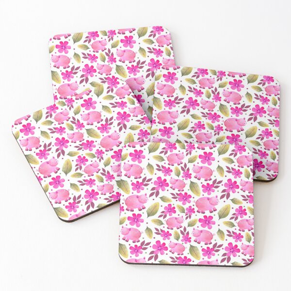 Item preview, The Prettiest Farm - Pink Pigs and Flowers - Just a Girl Who Loves Pigs designed and sold by KrisInStitches.