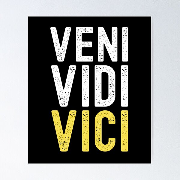 Veni vidi vici latin quote poster Royalty Free Vector Image