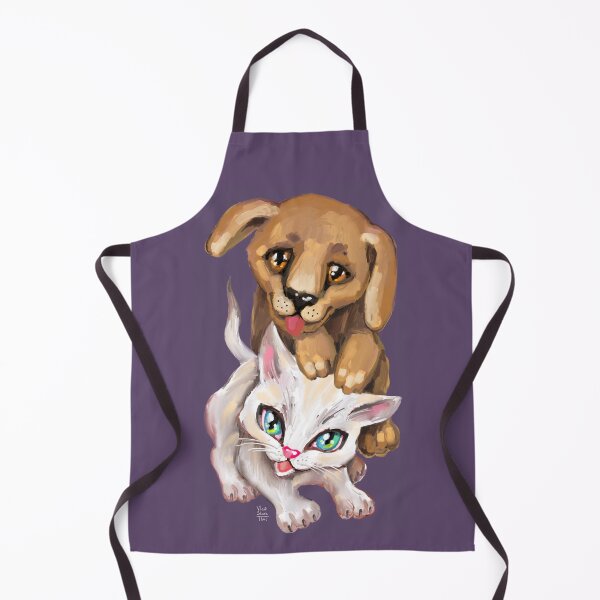 Item preview, cat and dog designed and sold by RukkiZukkiArt.