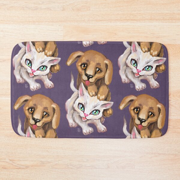 Item preview, cat and dog designed and sold by RukkiZukkiArt.