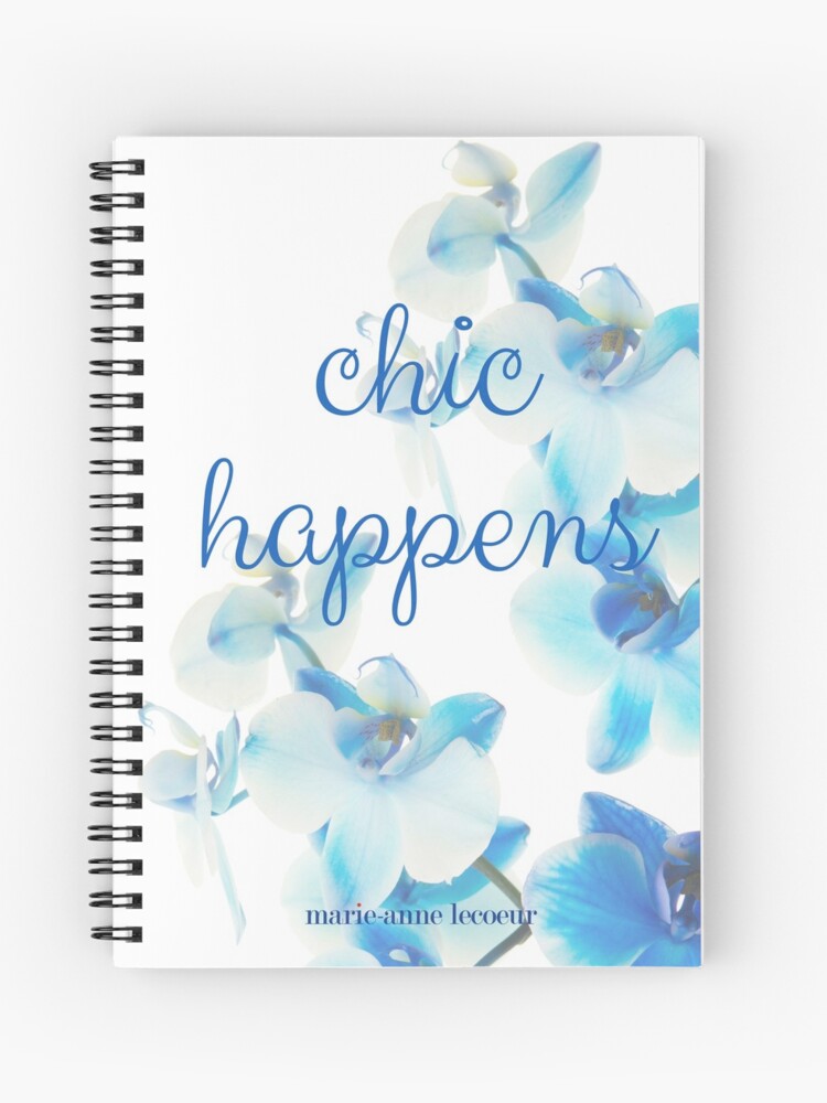 Thumbnail 1 of 3, Spiral Notebook, Chic Happens Blue Flowers designed and sold by ChicMarie.