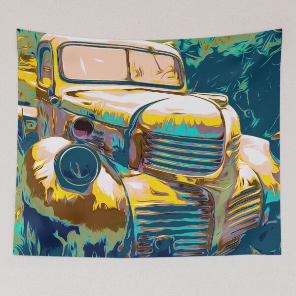 Item preview, llustration Old Car Green  designed and sold by Nora Gad.