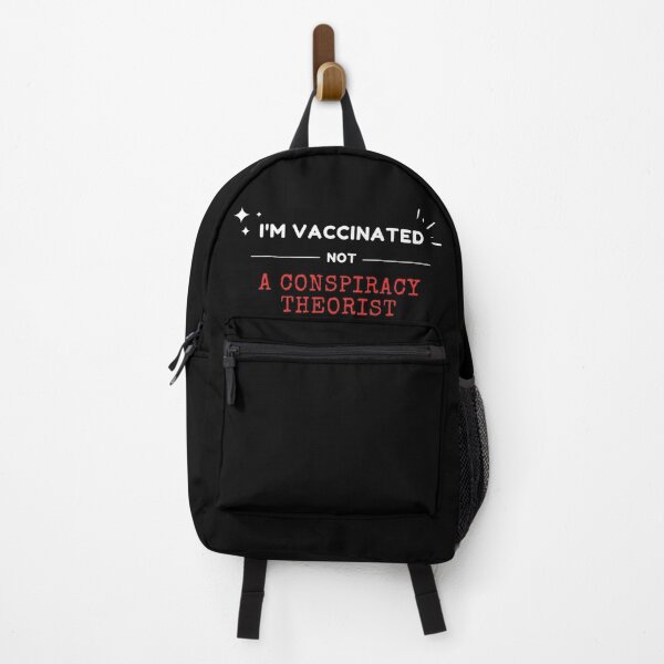 Item preview, I'm Vaccinated, Not a Conspiracy Theorist (white and red text) designed and sold by StickerPolitics.