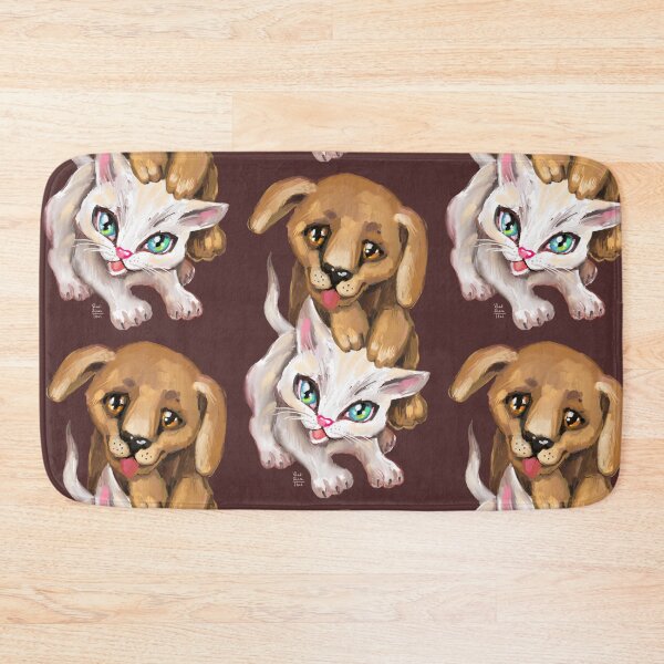 Item preview, cat and dog designed and sold by RukkiZukkiArt.