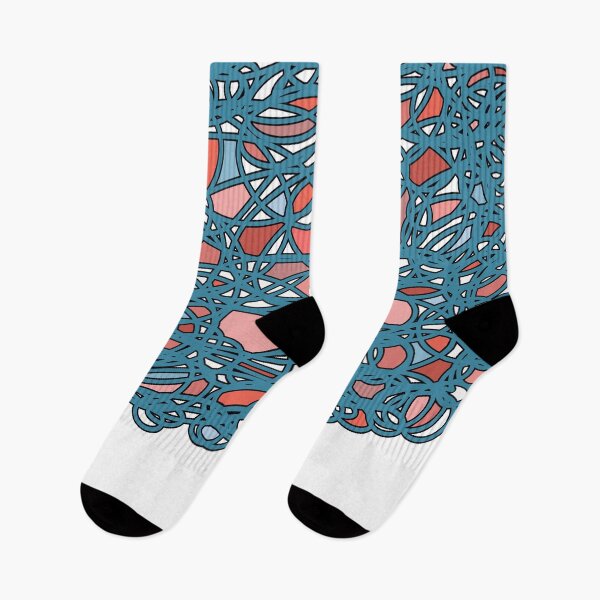 Item preview, Abstract Doodles - blue pink nude pattern  designed and sold by Fatamimosh.