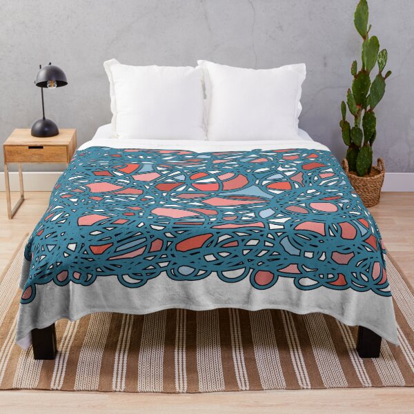 Item preview, Abstract Doodles - blue pink nude pattern designed and sold by Fatamimosh.