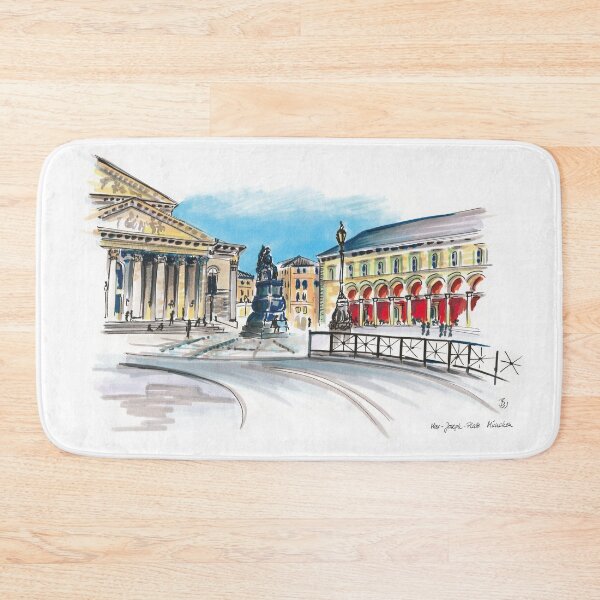 Item preview, Munich Max-Joseph-Platz – urban sketch art city drawing designed and sold by happyartworld.