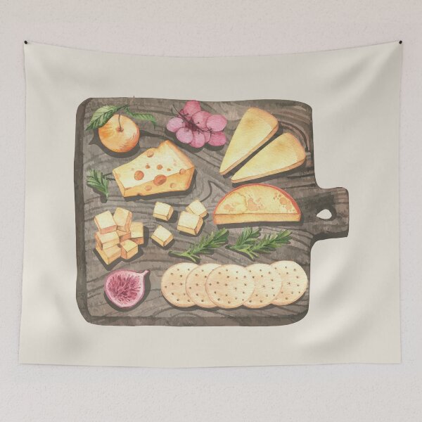 Item preview, Square Cheese, Fruits and Crackers Board designed and sold by Alicia Chee.