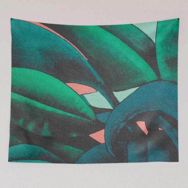 Item preview, Imaginary Jungle - Whimsical Leaf Pattern in Bold Greens with Pink Accents designed and sold by Georgia Mizuleva.