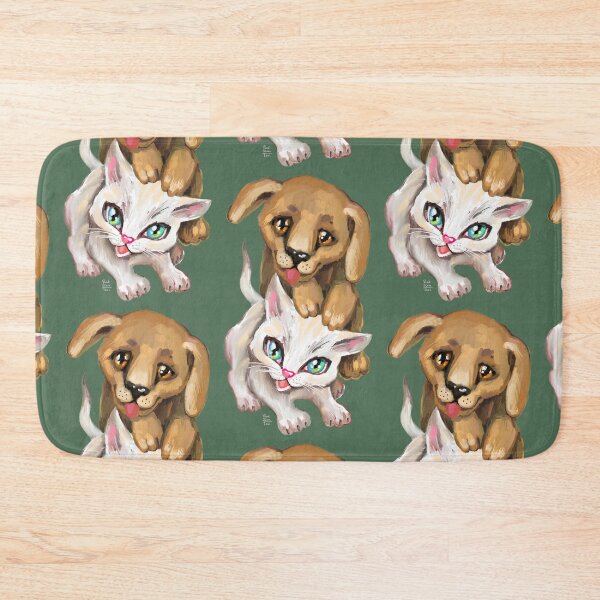 Item preview, cat and dog designed and sold by RukkiZukkiArt.